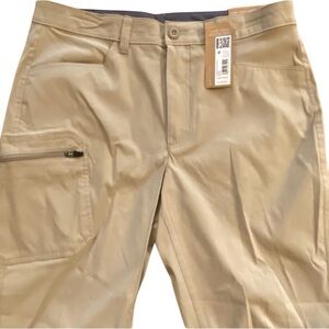 Eddie Bauer men’s Rainer pants 34“ x 30“ tan new tag UPF 50 pockets lightweight